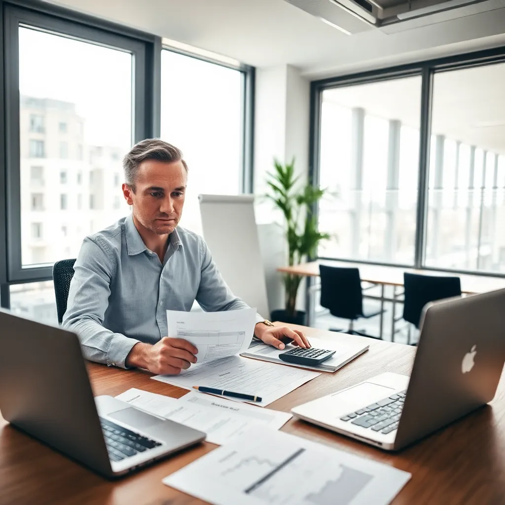 Persoon die financiële apps en online bankieren gebruikt op tablet en smartphone