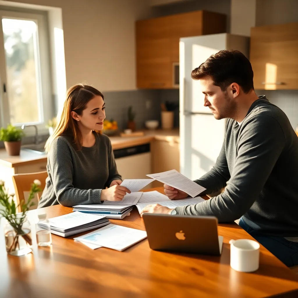 Nederlandse familie bespreekt financiële planning aan keukentafel