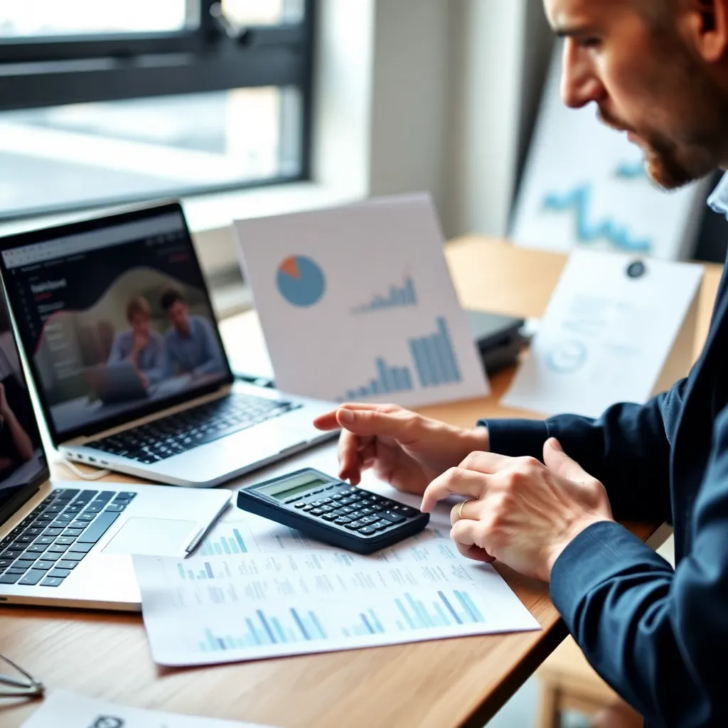 Beleggingsportefeuille en financiële grafieken op laptop