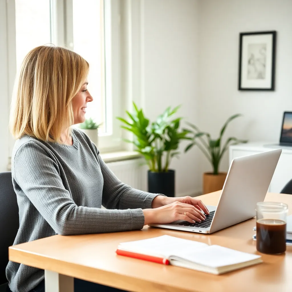 Nederlandse vrouw die digitaal haar spaardoelen en financiële buffer bijhoudt