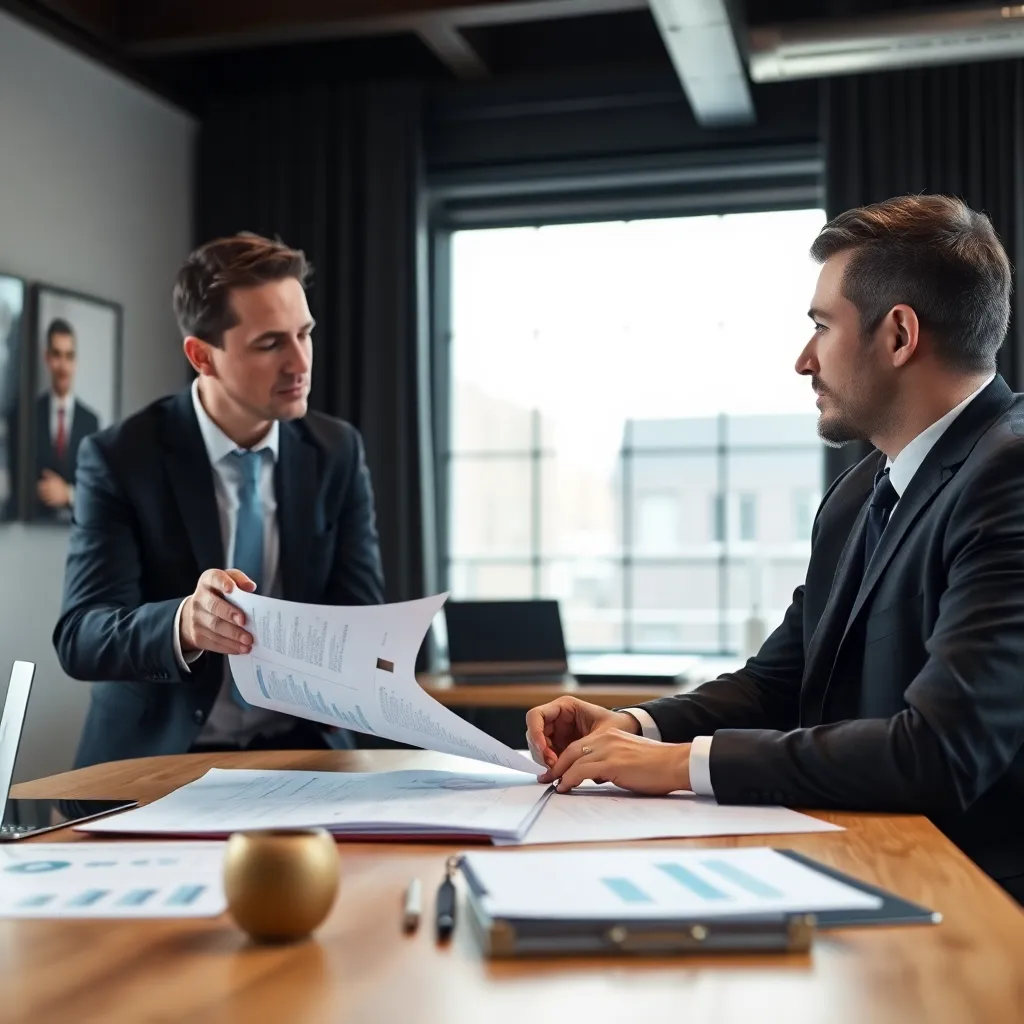 Persoon die financiële voortgang evalueert met grafieken en notities