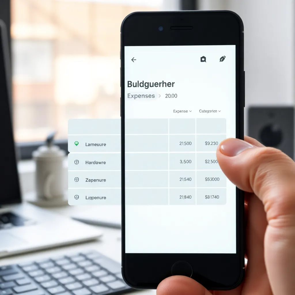 Smartphone met Nederlandse budgetteringsapp die uitgavencategorieën toont